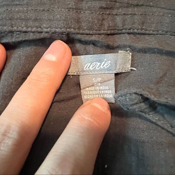 3 for $30! Aerie grey button down shirt. Size Small - Picture 6 of 13